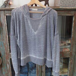 Free People Movement Hoodie Distressed Lightweight Pullover LARGE